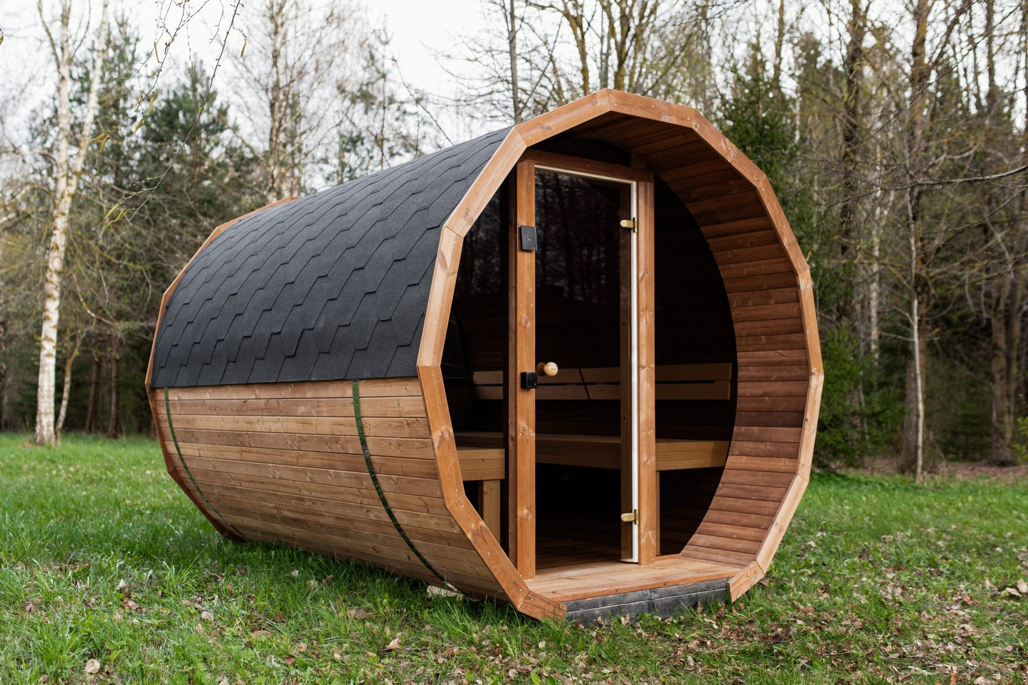 Halo Saunas Vox Barrel Sauna Thermo - wood - Nuovo Luxury - Outdoor Sauna