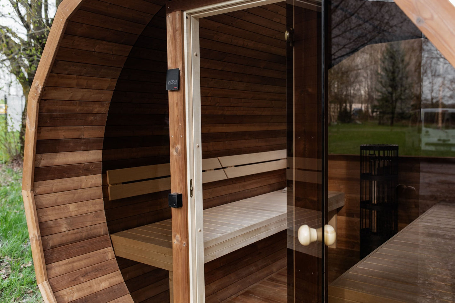 Halo Saunas Vox Barrel Sauna Thermo - wood - Nuovo Luxury - Outdoor Sauna