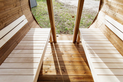 Halo Saunas Vox Barrel Sauna Thermo - wood - Nuovo Luxury - Outdoor Sauna