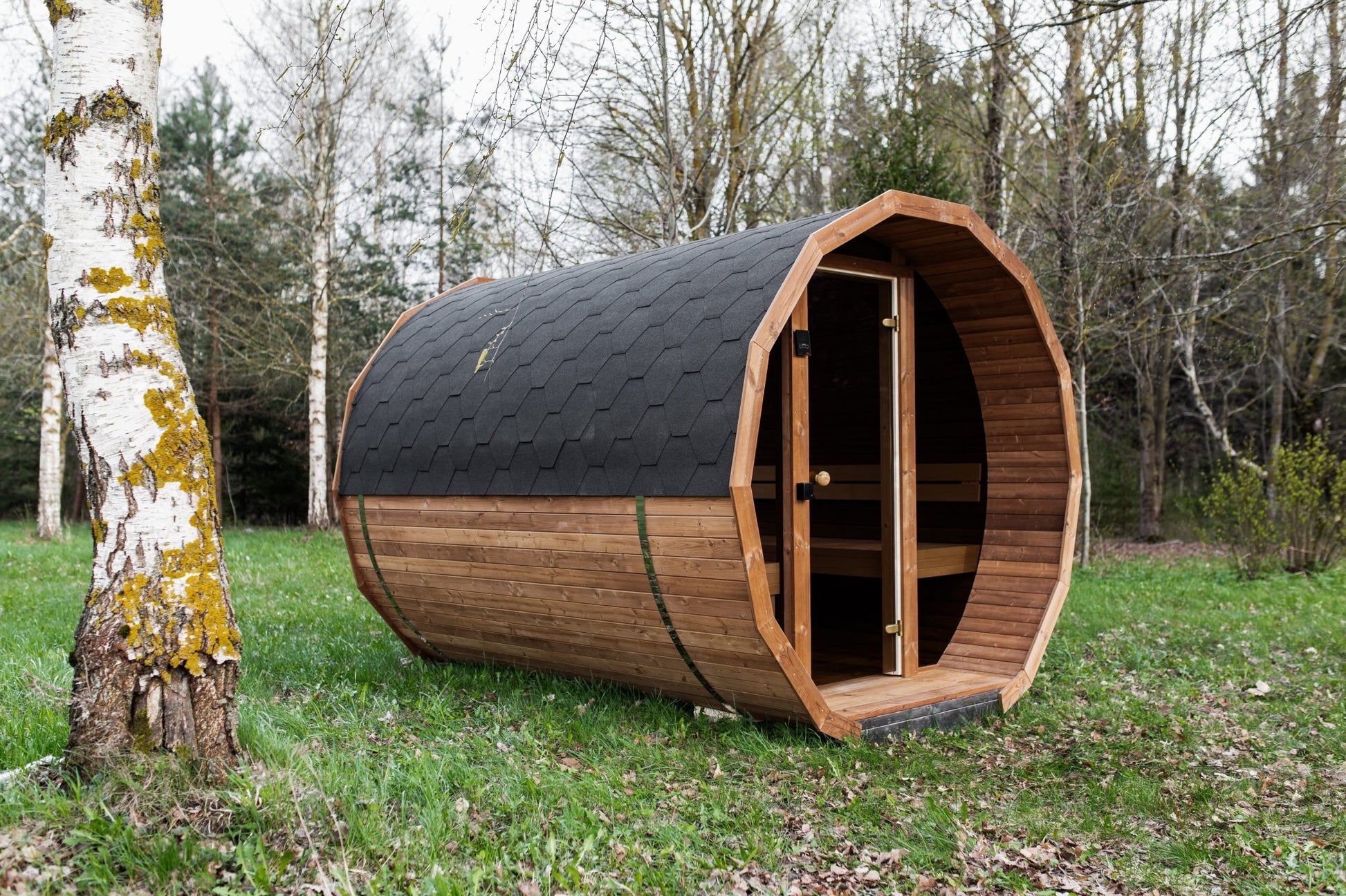 Halo Saunas Vox Barrel Sauna Thermo - wood - Nuovo Luxury - Outdoor Sauna