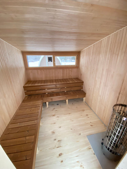 Halo Saunas Z1 Traditional Timber Frame Sauna 3.5m x 2.45m - Nuovo Luxury - Outdoor Sauna