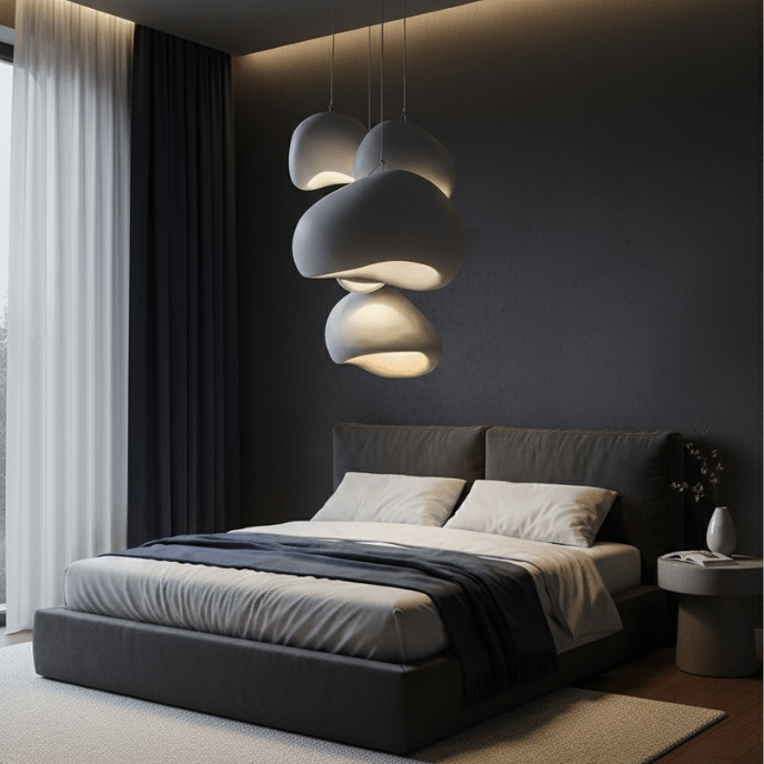 HaloStone Textured Pendant – Soft Ambient LED Lighting (1 Piece) - Nuovo Luxury - Lighting