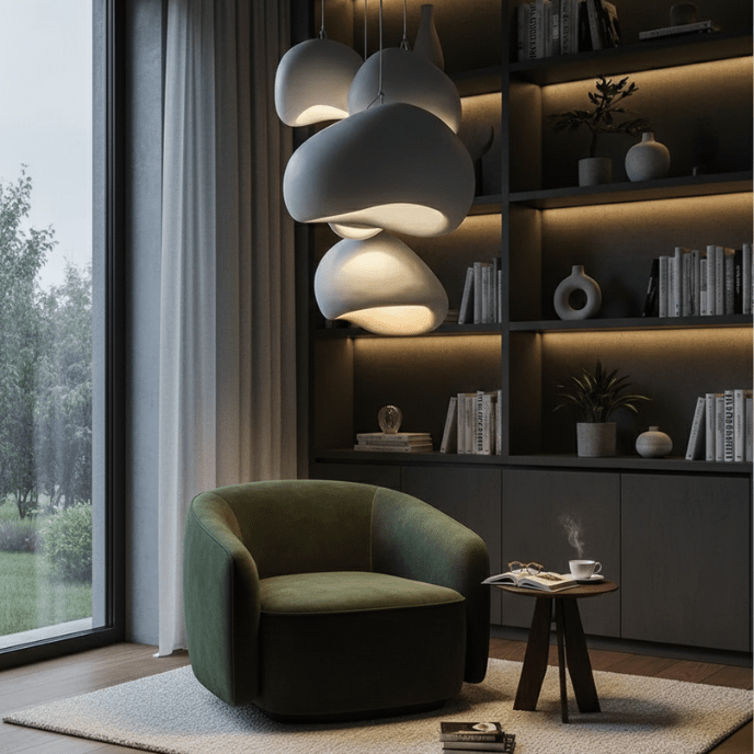 HaloStone Textured Pendant – Soft Ambient LED Lighting (1 Piece) - Nuovo Luxury - Lighting