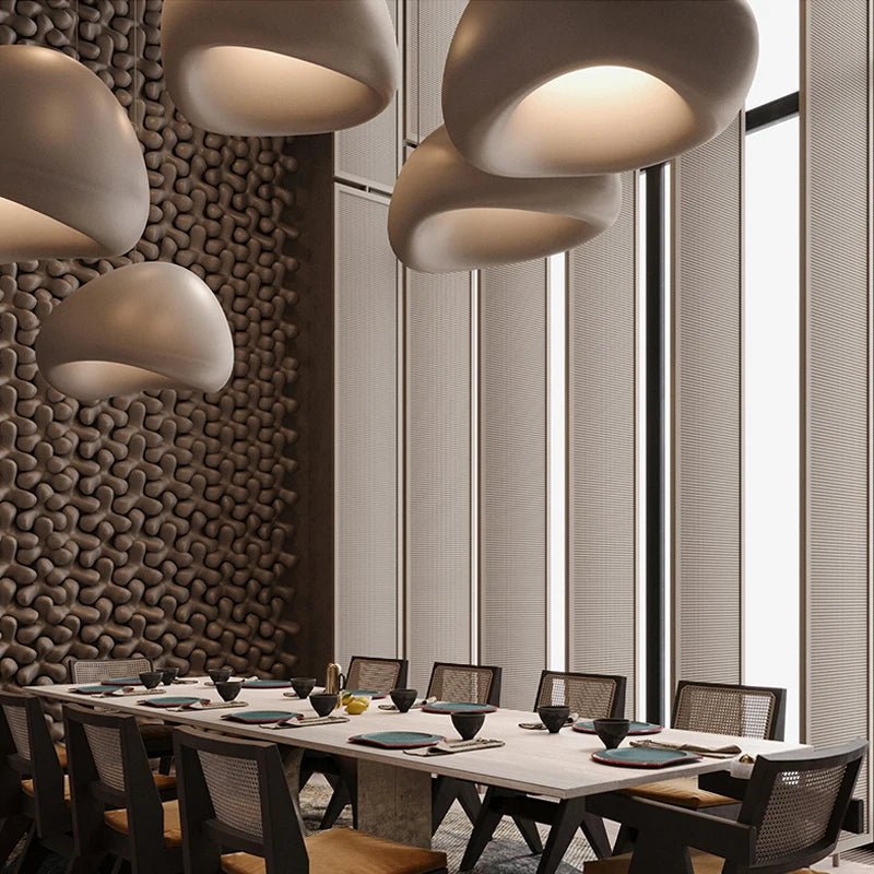HaloStone Textured Pendant – Soft Ambient LED Lighting (1 Piece) - Nuovo Luxury - Lighting