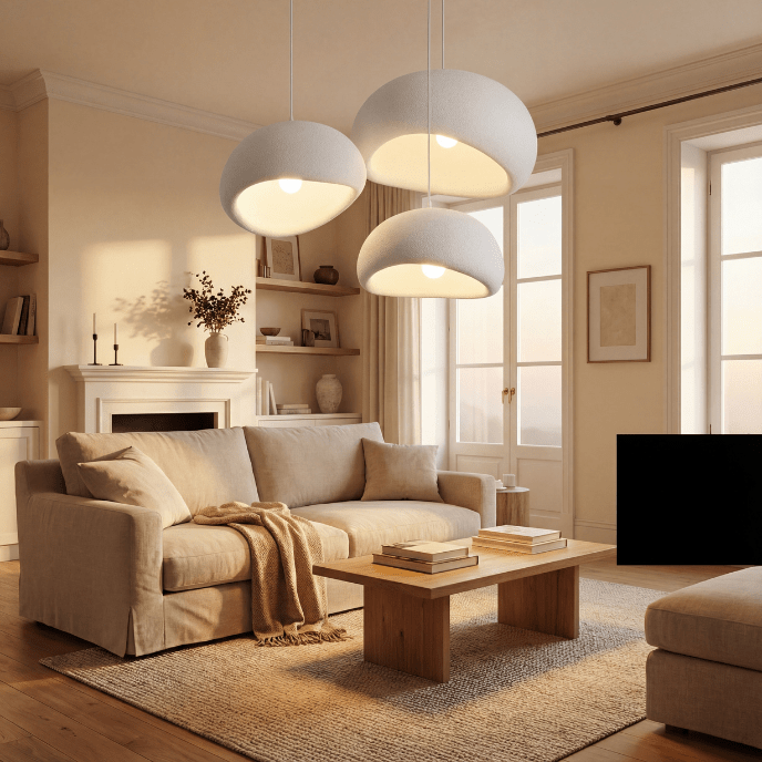 HaloStone Textured Pendant – Soft Ambient LED Lighting (1 Piece) - Nuovo Luxury - Lighting