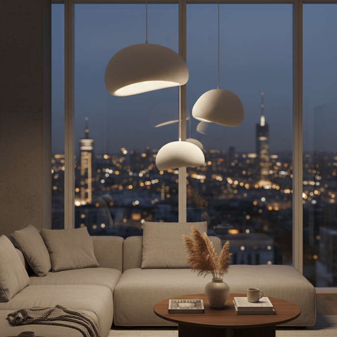 HaloStone Textured Pendant – Soft Ambient LED Lighting (1 Piece) - Nuovo Luxury - Lighting