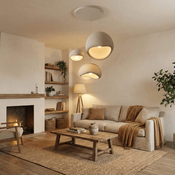 HaloStone Textured Pendant – Soft Ambient LED Lighting (1 Piece) - Nuovo Luxury - Lighting