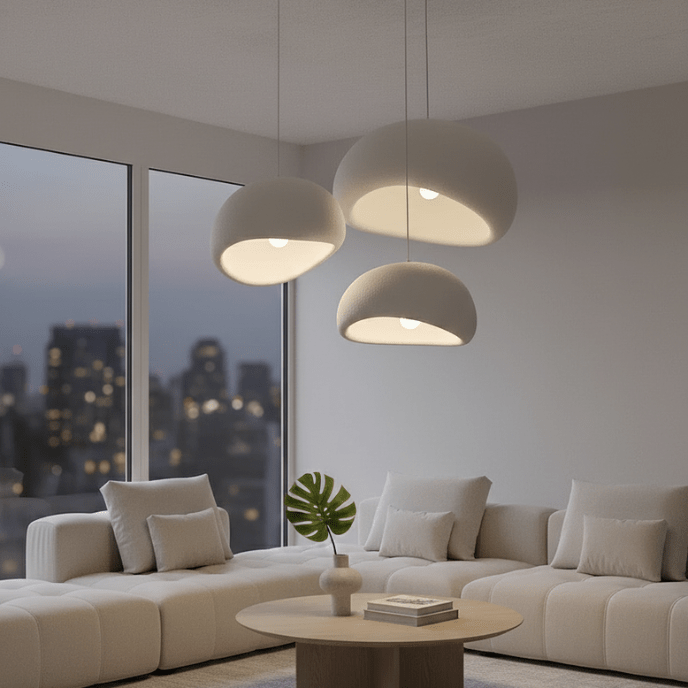 HaloStone Textured Pendant – Soft Ambient LED Lighting (1 Piece) - Nuovo Luxury - Lighting