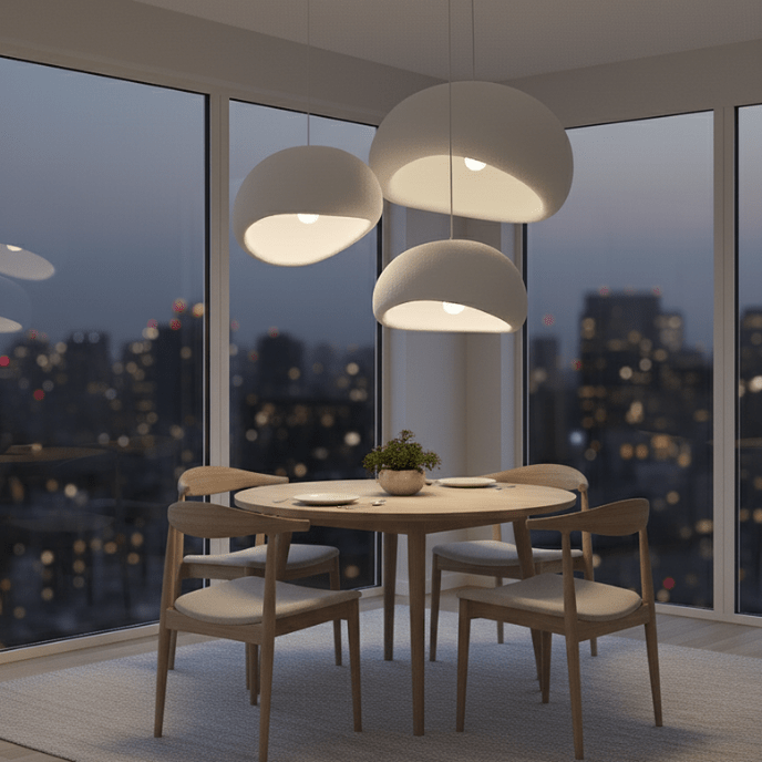 HaloStone Textured Pendant – Soft Ambient LED Lighting (1 Piece) - Nuovo Luxury - Lighting