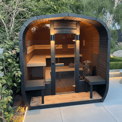 Heat Quad Traditional Outdoor Finnish 5 Person Sauna - Nuovo Luxury - Outdoor Sauna