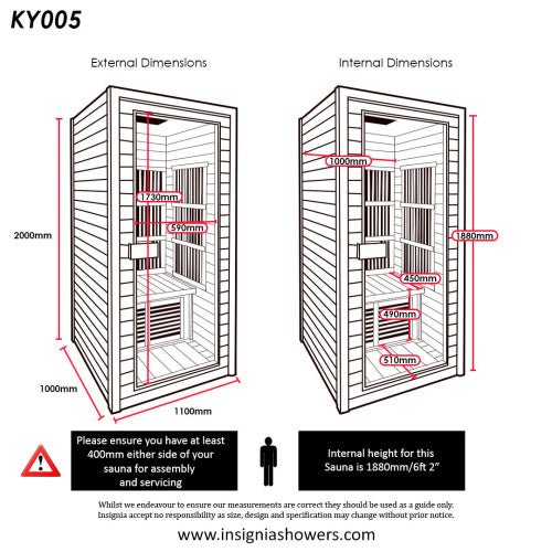 Home Infrared Sauna KY005 - 1100mm x 1000mm - Nuovo Luxury - Indoor Infrared Sauna
