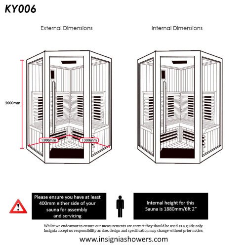 Home Infrared Sauna KY006 - 1300mm x 1300mm - Nuovo Luxury - Indoor Infrared Sauna