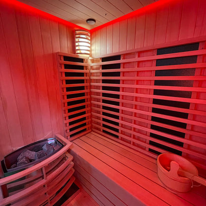 Hybrid Outdoor 2 - Person Sauna w/ Bluetooth Speakers - Nuovo Luxury - Outdoor Sauna