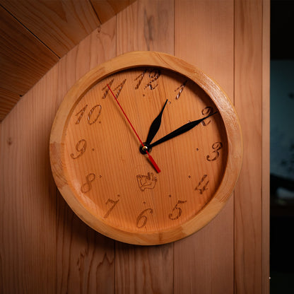 Sauna clock included with the Insignia Hybrid Barrel Sauna