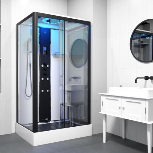 Insignia Monochrome Rectangle Steam Shower - Nuovo Luxury - Steam Shower