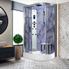 Insignia Offset Steam Shower Grey Marble (Left Hand) - Nuovo Luxury - Steam Shower