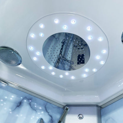 Insignia Offset Steam Shower Grey Marble (Left Hand) - Nuovo Luxury - Steam Shower