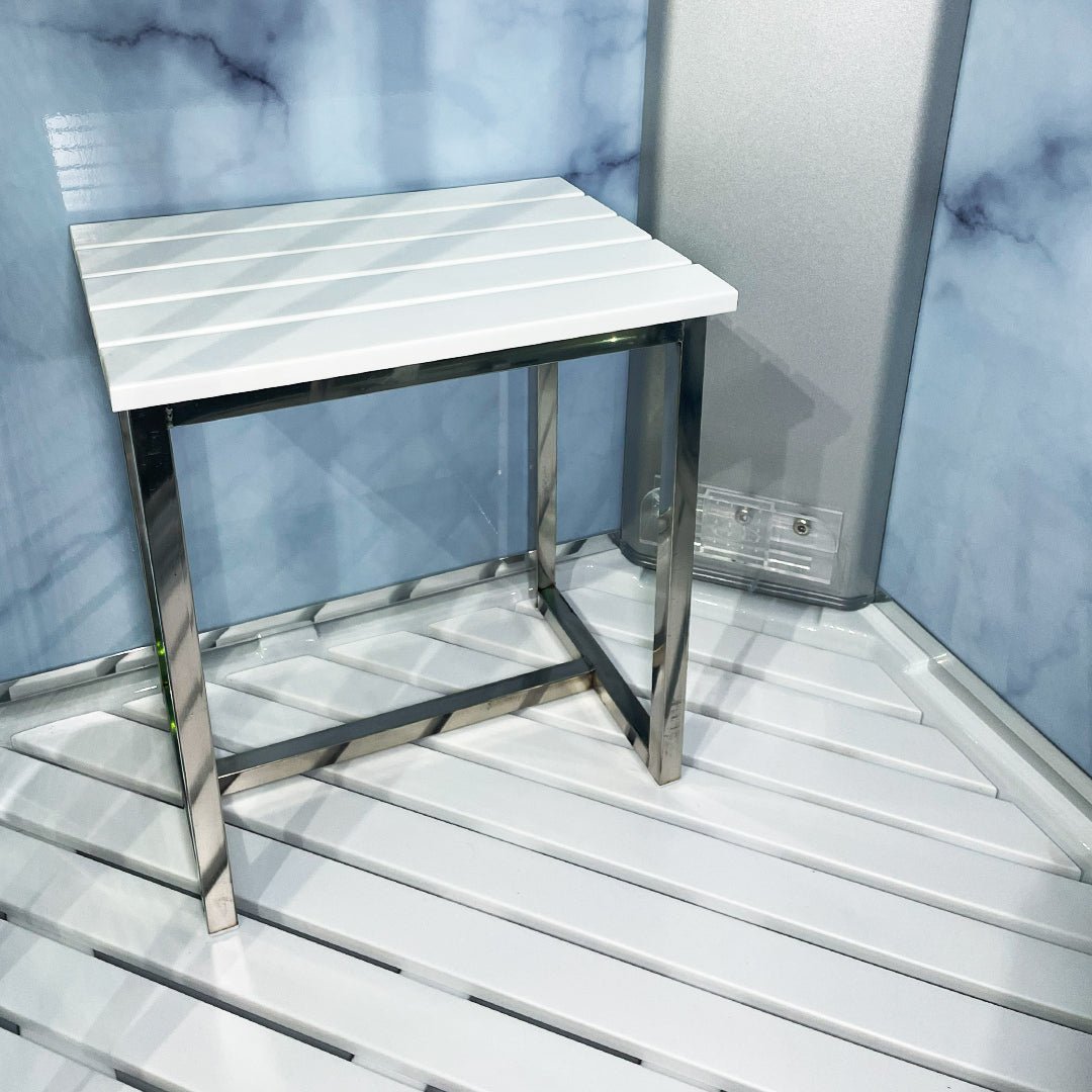 Insignia Offset Steam Shower Grey Marble (Right Hand) - Nuovo Luxury - Steam Shower