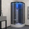 Insignia Platinum Shower Cabin 1000x1000mm - Black Frame/Clear Glass - Nuovo Luxury - Steam Shower Bath