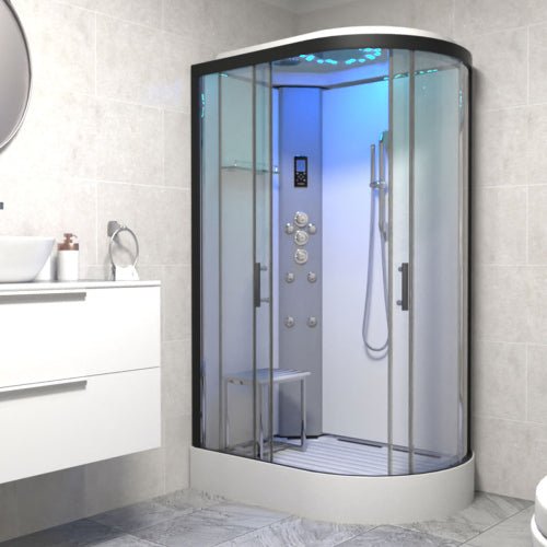 Insignia Platinum Shower Cabin 1200x800mm - Black Frame/Left Hand - Nuovo Luxury - Sauna & Steam Shower Cabin