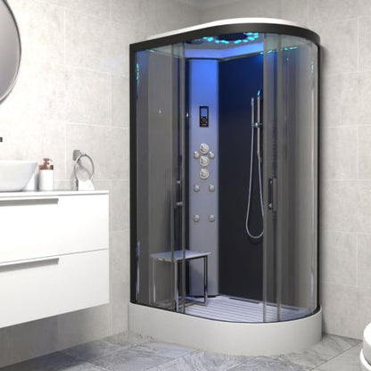 Insignia Platinum Shower Cabin 1200x800mm - Black Frame/Left Hand - Nuovo Luxury - Sauna & Steam Shower Cabin