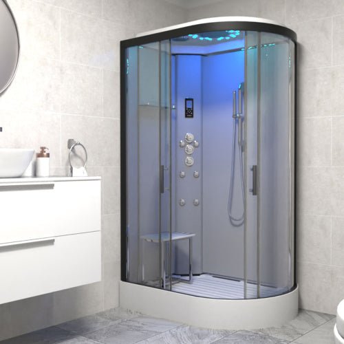 Insignia Platinum Shower Cabin 1200x800mm - Black Frame/Left Hand - Nuovo Luxury - Sauna & Steam Shower Cabin