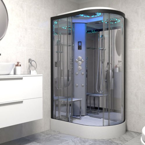 Insignia Platinum Shower Cabin 1200x800mm - Black Frame/Left Hand - Nuovo Luxury - Sauna & Steam Shower Cabin