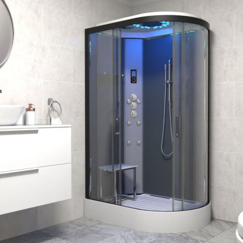 Insignia Platinum Shower Cabin 1200x800mm - Black Frame/Left Hand - Nuovo Luxury - Sauna & Steam Shower Cabin