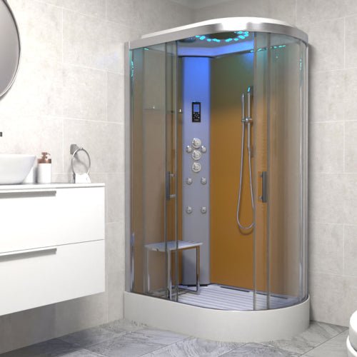Insignia Platinum Shower Cabin 1200x800mm - Chrome Frame/Left Hand - Nuovo Luxury - Sauna & Steam Shower Cabin