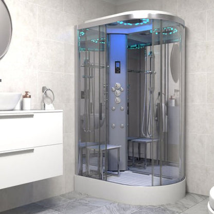 Insignia Platinum Shower Cabin 1200x800mm - Chrome Frame/Left Hand - Nuovo Luxury - Sauna & Steam Shower Cabin
