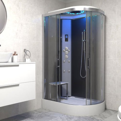Insignia Platinum Shower Cabin 1200x800mm - Chrome Frame/Left Hand - Nuovo Luxury - Sauna & Steam Shower Cabin
