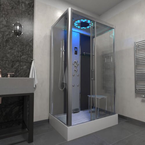 Insignia Platinum Steam Shower 1150x850mm - Chrome Frame - Nuovo Luxury - Steam Shower Bath