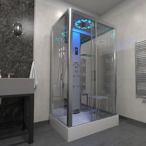 Insignia Platinum Steam Shower 1150x850mm - Chrome Frame - Nuovo Luxury - Steam Shower Bath