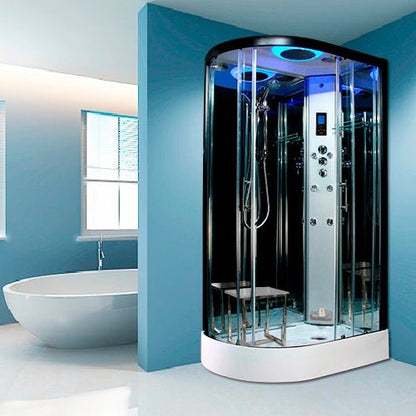 Insignia Premium Offset Quadrant Steam Shower Cabin 1100 x 700mm - Nuovo Luxury - Steam Shower