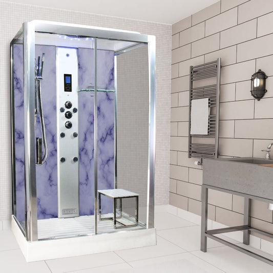 Insignia Rectangle Steam Shower Grey Marble - Nuovo Luxury - Steam Shower