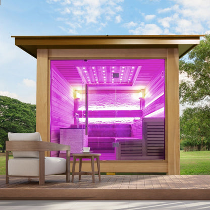Insignia V2 Ultimate 6 to 8 - Person Garden Sauna Cedar Wood - Nuovo Luxury - Outdoor Sauna