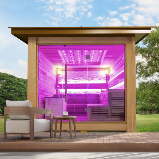 Insignia V2 Ultimate 6 to 8 - Person Garden Sauna Cedar Wood - Nuovo Luxury - Outdoor Sauna