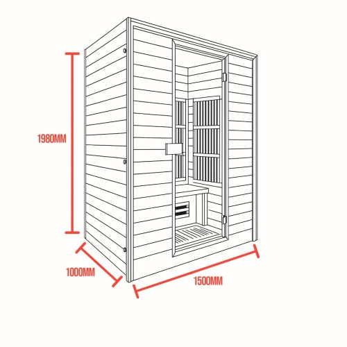 3 Person Indoor Infrared Sauna – 1500mm x 1000mm