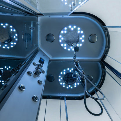 Platinum shower cabin low angle view