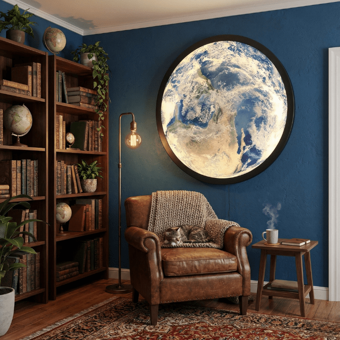 Luxury LED Planet Wall Light – 100cm Dimmable Earth or Moon Edition (Modern Wall Art Lamp) - Nuovo Luxury - 