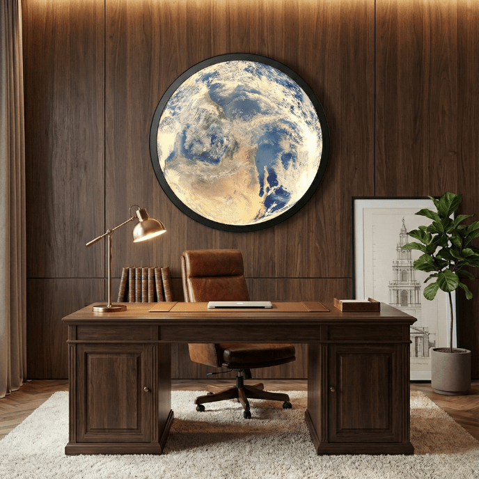 Luxury LED Planet Wall Light – 100cm Dimmable Earth or Moon Edition (Modern Wall Art Lamp) - Nuovo Luxury - 