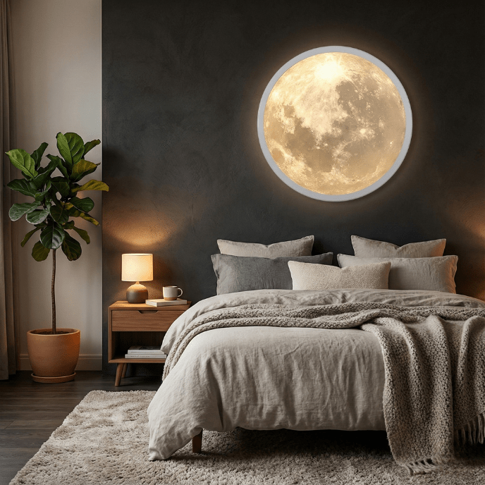 Luxury LED Planet Wall Light – 100cm Dimmable Earth or Moon Edition (Modern Wall Art Lamp) - Nuovo Luxury - 