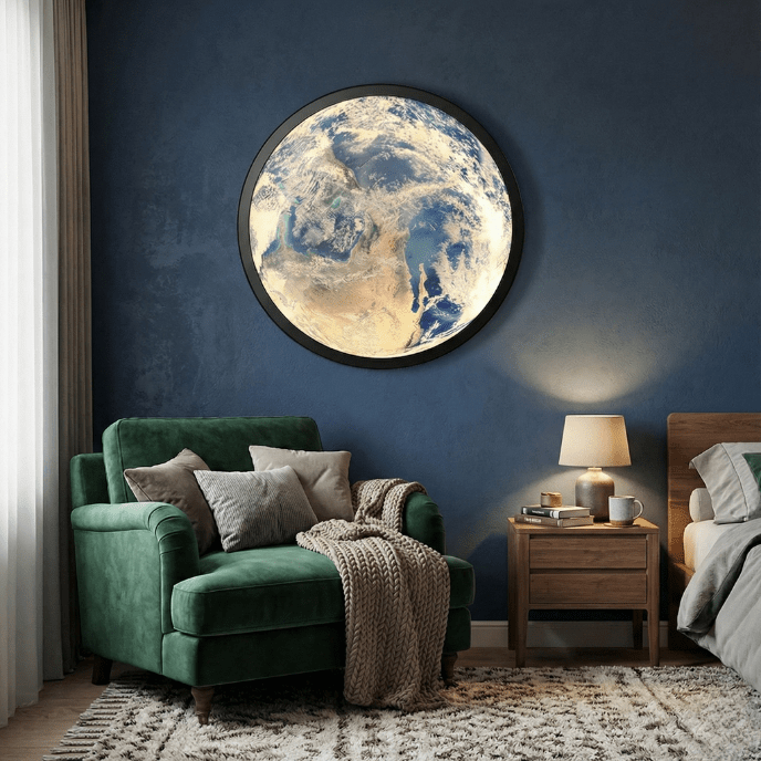 Luxury LED Planet Wall Light – 100cm Dimmable Earth or Moon Edition (Modern Wall Art Lamp) - Nuovo Luxury - 