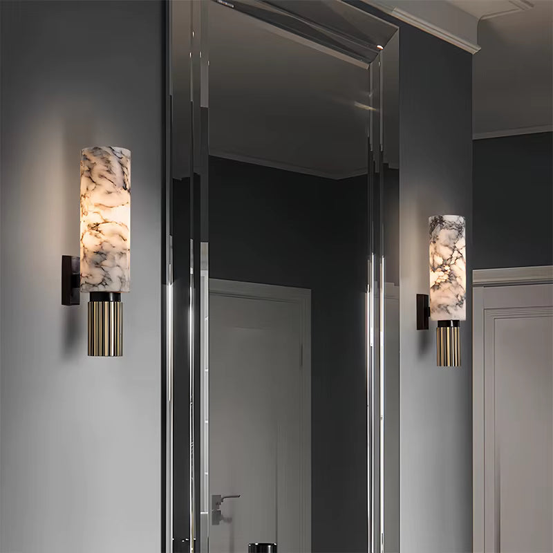 Modern Alabaster Wall Sconce — Marble Wall & Corridor Lighting