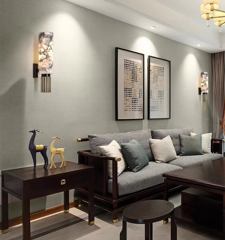 Modern Alabaster Wall Sconce — Marble Wall & Corridor Lighting