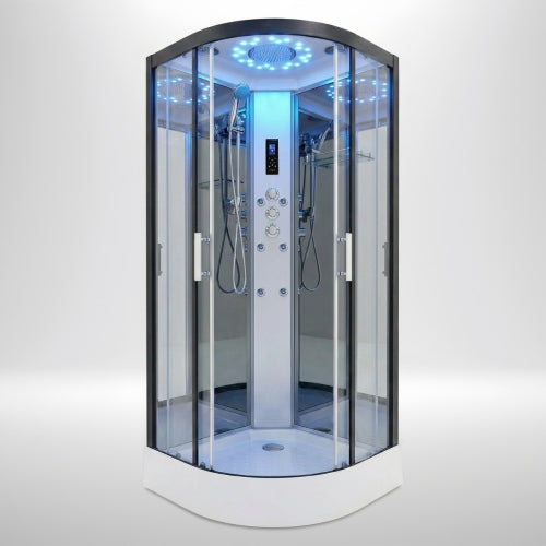 Platinum Shower Cabin 1000x1000mm - Black Frame / Clear Glass