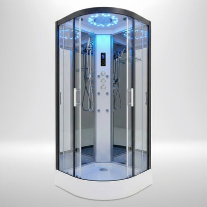Platinum Shower Cabin 900x900mm - Black Frame / Clear Glass