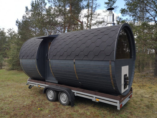 Mobile Barrel Sauna Bespoke & Custom Options Available - Nuovo Luxury - Mobile Sauna