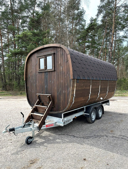 Mobile Barrel Sauna Bespoke & Custom Options Available - Nuovo Luxury - Mobile Sauna