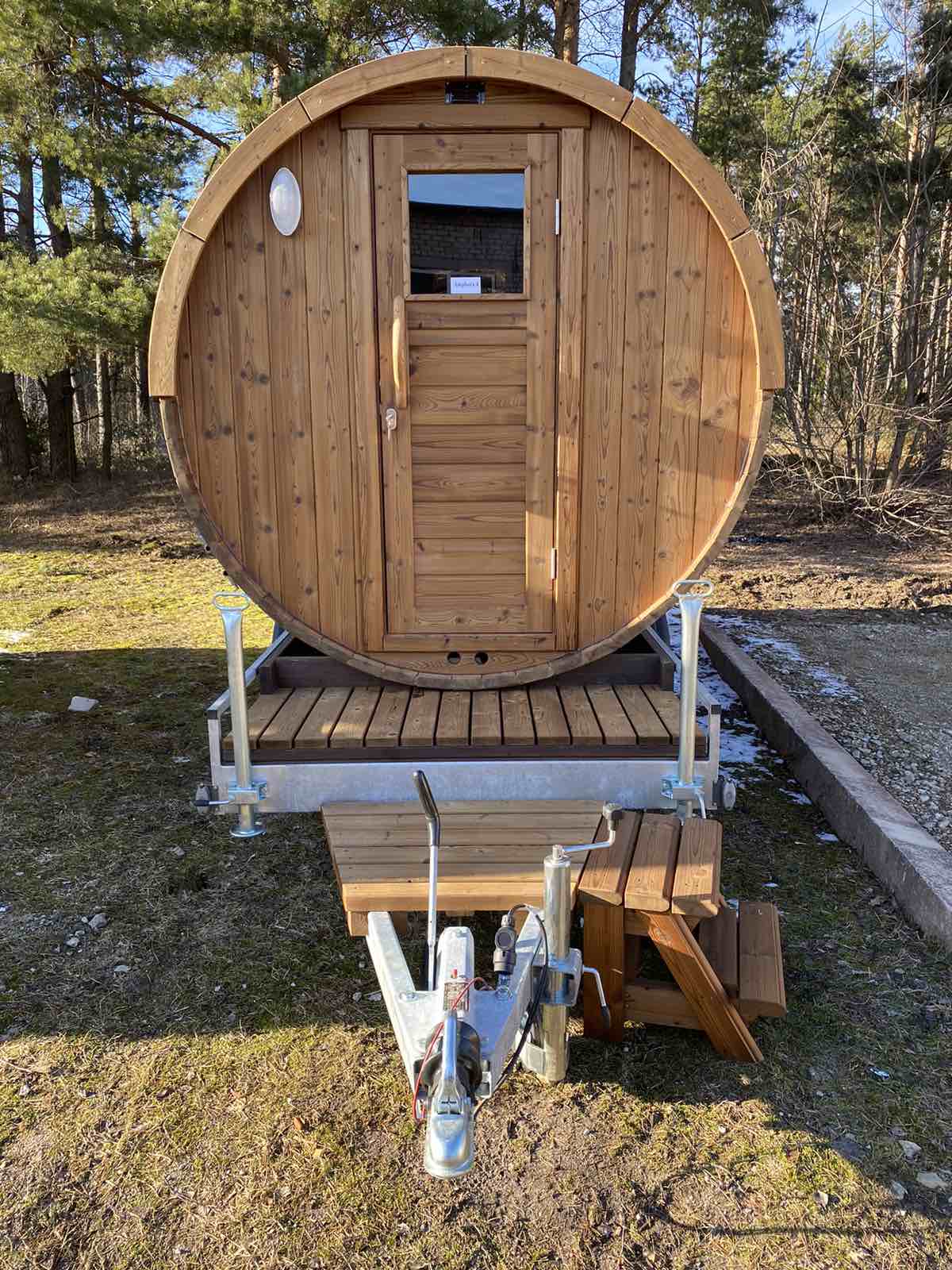 Mobile Barrel Sauna Bespoke & Custom Options Available - Nuovo Luxury - Mobile Sauna